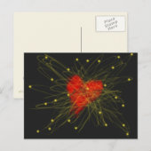 Valentijnsdag Red Love Heart Abstracte Art Briefkaart (Voorkant / Achterkant)