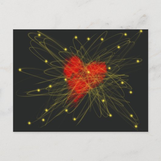 Valentijnsdag Red Love Heart Abstracte Art Briefkaart (Voorkant)