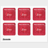 Valentijnsdag Red Paper Heart Glitter - Sticker (Vel)