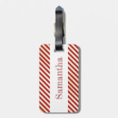 Valentijnsdag Red Stripes bagagelabel (Achterkant verticaal)