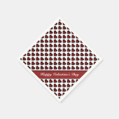 Valentijnsdag Red & White Heart Pattern Napkins Servetten (Hoek)