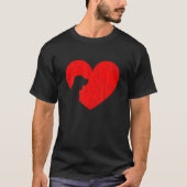 Valentijnsdag Retro Hearts Beagle Dog Puppy Lover T-shirt (Voorkant)