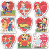  Valentijnsdag, Retro Love en Romance Sticker (Voorkant)