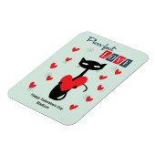 Valentijnsdag Retro Mid Century Cat Magneet (Linkerzijde)
