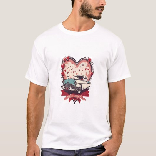 Valentijnsdag, Retro Romance T-shirt (Voorkant)