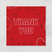 Valentijnsdag rode Bedankt voor uw bestelling Vierkante Visitekaartje (Voorkant)