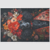 Valentijnsdag Rode Bloempoedel Tissuepapier (Voorkant)