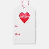 Valentijnsdag Rode Confetti Harten Gepersonaliseer Cadeaulabel (Achterkant)