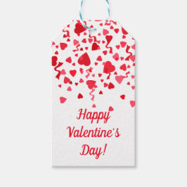 Valentijnsdag Rode Confetti Harten Gepersonaliseer Cadeaulabel