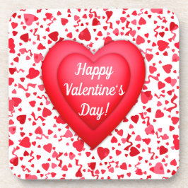 Valentijnsdag rode Confetti harten patroon Bier Onderzetter