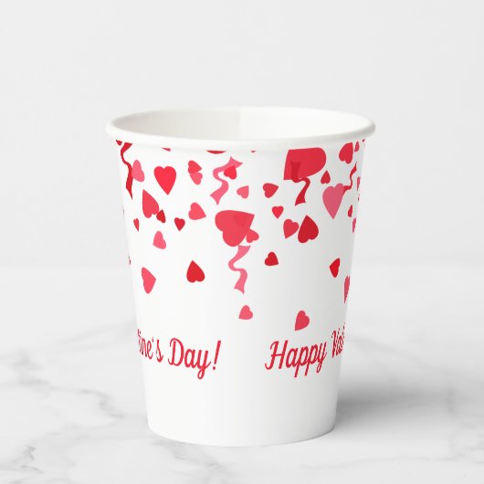 Valentijnsdag rode Confetti harten patroon Papieren Bekers (Links)