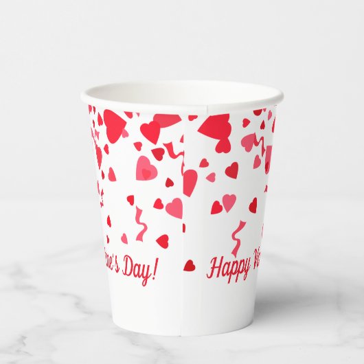Valentijnsdag rode Confetti harten patroon Papieren Bekers (Rechts)