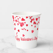 Valentijnsdag rode Confetti harten patroon Papieren Bekers (Voorkant)