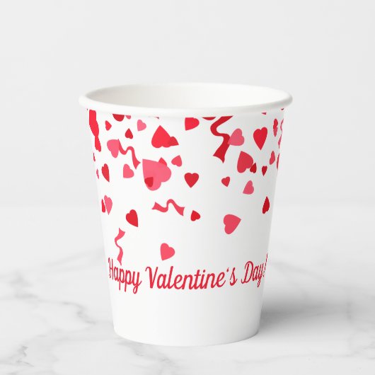 Valentijnsdag rode Confetti harten patroon Papieren Bekers (Voorkant)