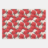 Valentijnsdag rode en witte Rozen Inpakpapier Vel (Voorkant)