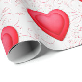 Valentijnsdag rode Fancy harten Cadeaupapier (Rol Hoek)