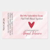 Valentijnsdag Rode Hart Handgemaakte Zeep Labels (Voorkant)