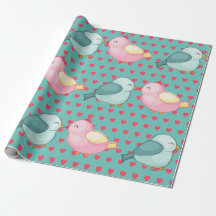 Valentijnsdag Rode Hart op Groene Cute Love Vogels