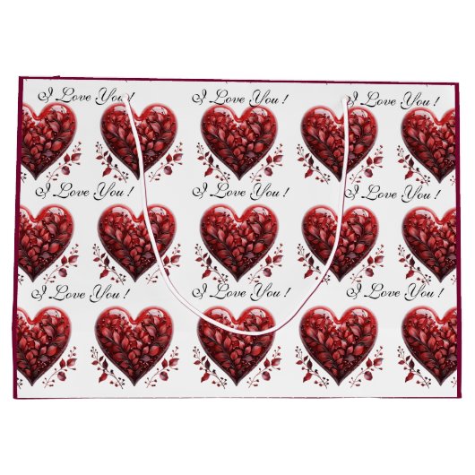 Valentijnsdag Rode Harten Ik Hou van Jou Groot Cadeauzakje (Achterkant)
