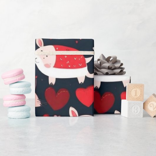 Valentijnsdag rode harten inpakpapier (Baby Shower)