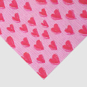 Valentijnsdag rode harten op roze achtergrond tissuepapier (Detail)