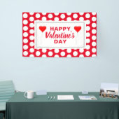 Valentijnsdag Rode Harten Witte Stippen Spandoek (Beurs)