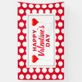 Valentijnsdag Rode Harten Witte Stippen Spandoek (Verticaal)