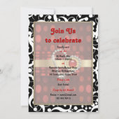 "Valentijnsdag" rode zwarte elegant hart Kaart (Achterkant)