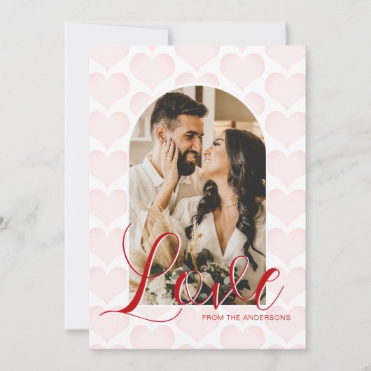Valentijnsdag Romantische boog Custom Photo Card Feestdagenkaart (Voorkant)