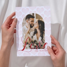 Valentijnsdag Romantische boog Custom Photo Card