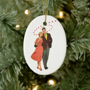  Valentijnsdag, Romantische drijvende harten Keramisch Ornament