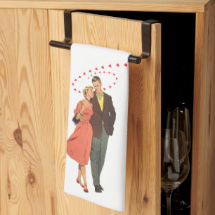  Valentijnsdag, Romantische drijvende harten Theedoek