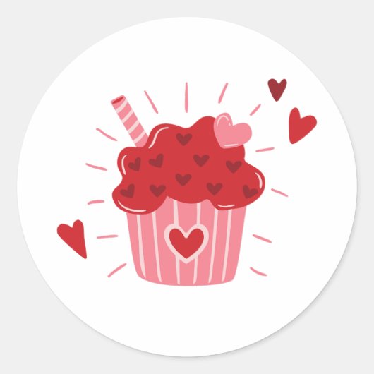 Valentijnsdag Rond Ronde Sticker (Voorkant)