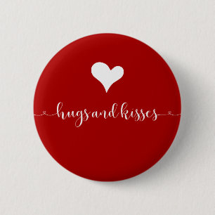 Valentijnsdag Ronde Button Hugs en Kisses