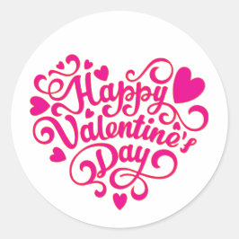 Valentijnsdag Ronde Sticker