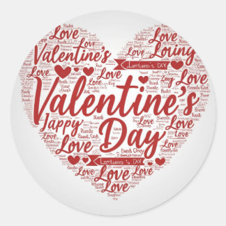 Valentijnsdag Ronde Sticker