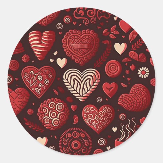 Valentijnsdag Ronde Sticker (Voorkant)