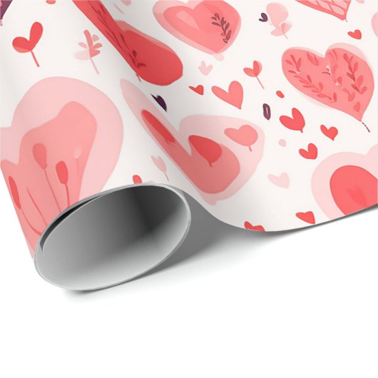Valentijnsdag rood en roze harten cadeaupapier (Rol Hoek)