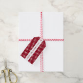 Valentijnsdag Rood en Wit Hart Gepersonaliseerd Cadeaulabel (Met Touw)