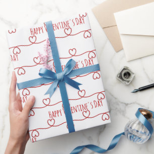 Valentijnsdag Rood Hart Design Cadeaupapier