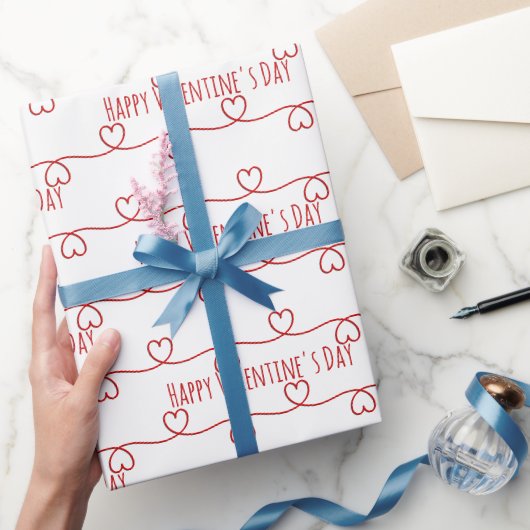 Valentijnsdag Rood Hart Design Cadeaupapier (Geschenken)