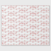 Valentijnsdag Rood Hart Design Cadeaupapier (Vlak)