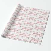 Valentijnsdag Rood Hart Design Cadeaupapier (Uitgerold)