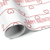 Valentijnsdag Rood Hart Design Cadeaupapier (Rol Hoek)