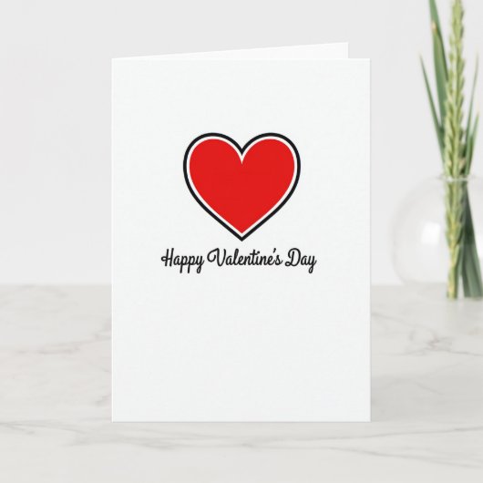 Valentijnsdag Rood Hart Kaart (Voorkant)