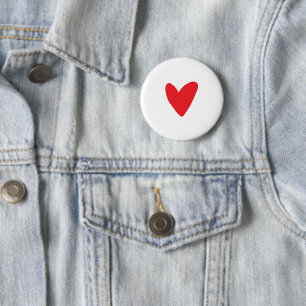 Valentijnsdag rood hart ronde button 5,7 cm