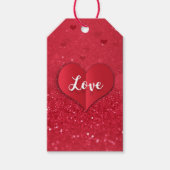 Valentijnsdag Rood Papier Hart Glitter - Cadeau La Cadeaulabel (Voorkant)