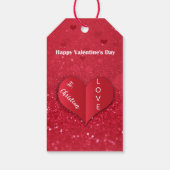 Valentijnsdag Rood Papier Hart Glitter - Cadeau La Cadeaulabel (Achterkant)