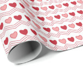 Valentijnsdag Rood roze hartenpatroon Cadeaupapier (Rol Hoek)
