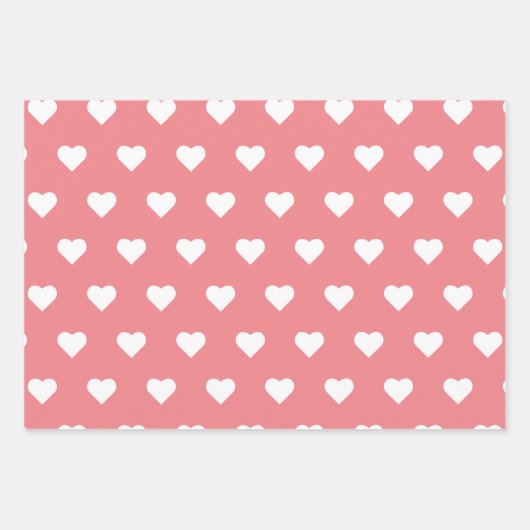 Valentijnsdag Rood roze hartpatroon Inpakpapier Vel (Voorkant 2)